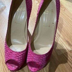 Christian Louboutin Pink Peep Toe Heels